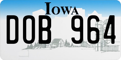 IA license plate DOB964