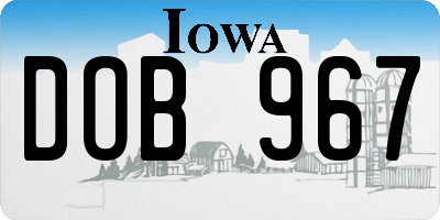 IA license plate DOB967