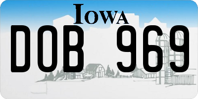 IA license plate DOB969