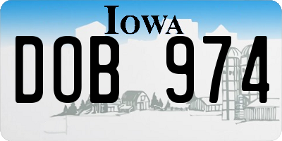 IA license plate DOB974