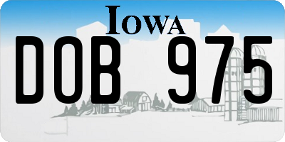 IA license plate DOB975