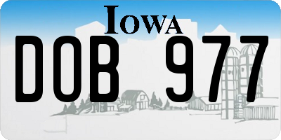 IA license plate DOB977