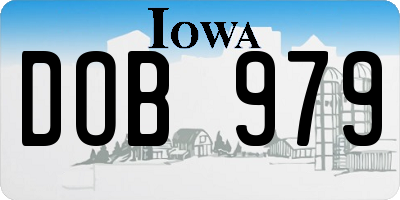 IA license plate DOB979