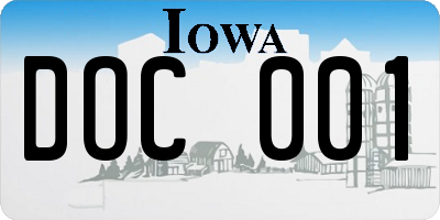 IA license plate DOC001