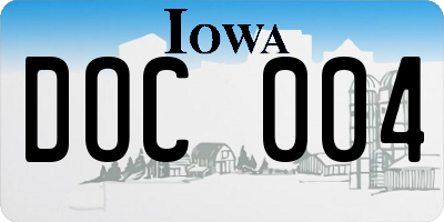 IA license plate DOC004