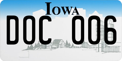 IA license plate DOC006
