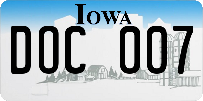 IA license plate DOC007