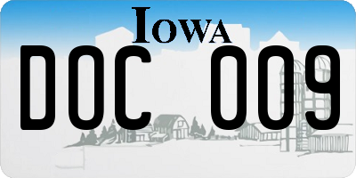 IA license plate DOC009
