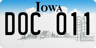 IA license plate DOC011