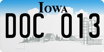 IA license plate DOC013