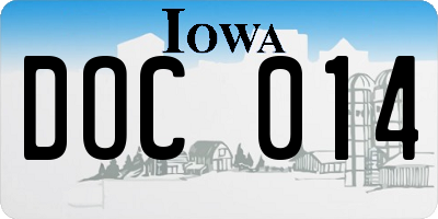 IA license plate DOC014