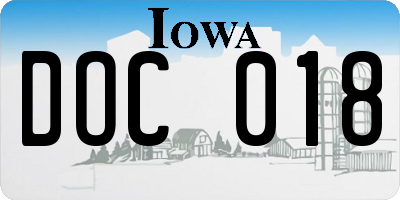 IA license plate DOC018