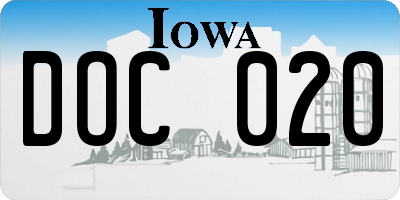 IA license plate DOC020