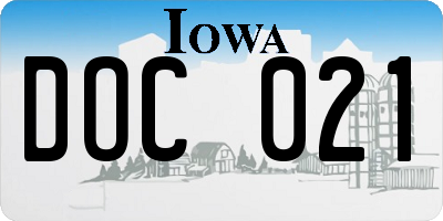 IA license plate DOC021