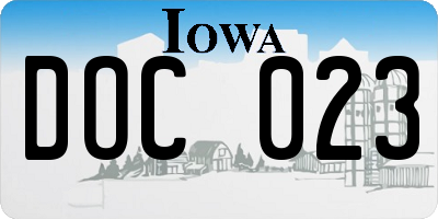 IA license plate DOC023