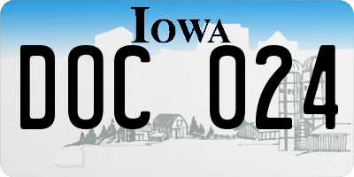 IA license plate DOC024