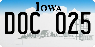 IA license plate DOC025