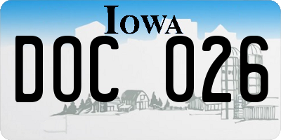 IA license plate DOC026