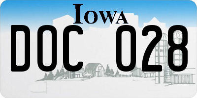 IA license plate DOC028