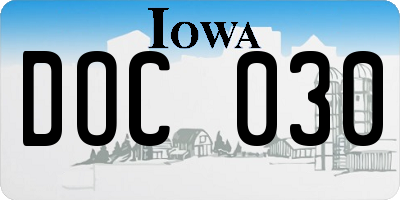 IA license plate DOC030