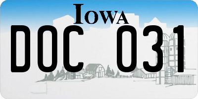 IA license plate DOC031