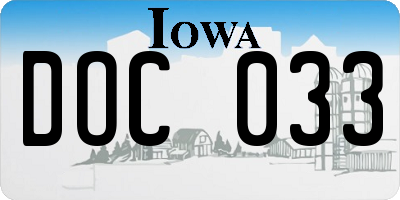 IA license plate DOC033