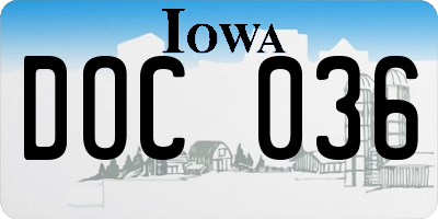 IA license plate DOC036