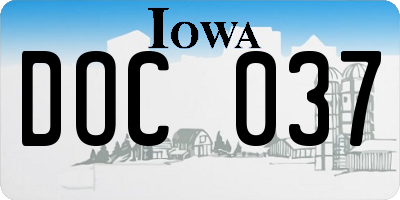 IA license plate DOC037
