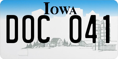 IA license plate DOC041