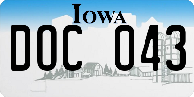 IA license plate DOC043