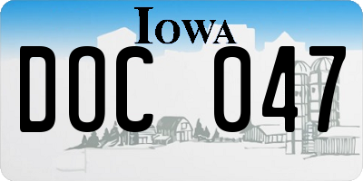 IA license plate DOC047