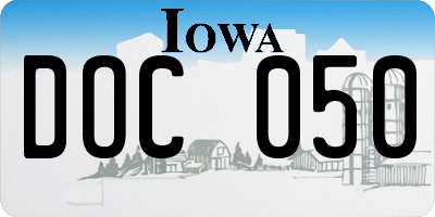 IA license plate DOC050