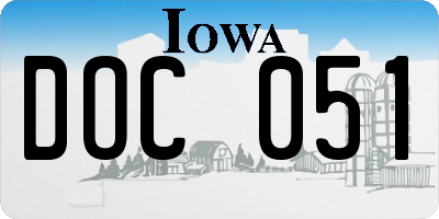 IA license plate DOC051