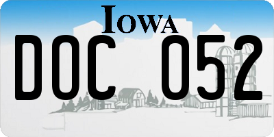 IA license plate DOC052