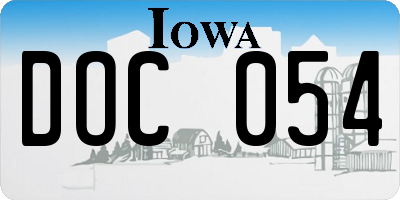 IA license plate DOC054