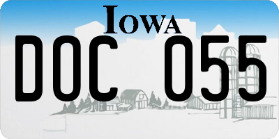 IA license plate DOC055