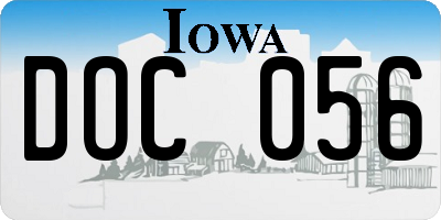 IA license plate DOC056