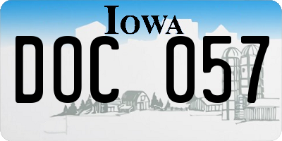 IA license plate DOC057