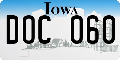 IA license plate DOC060