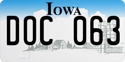 IA license plate DOC063