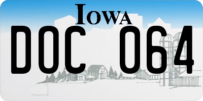 IA license plate DOC064