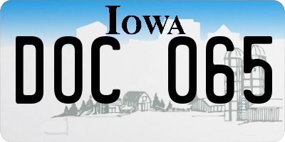 IA license plate DOC065