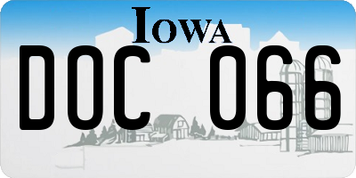 IA license plate DOC066