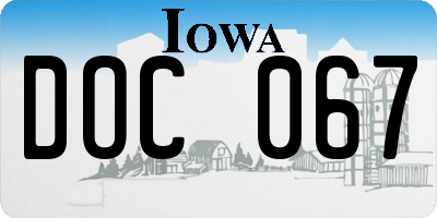 IA license plate DOC067