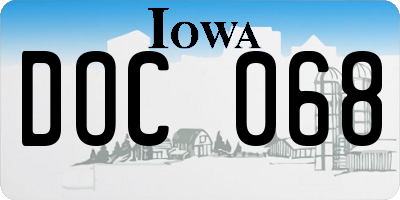 IA license plate DOC068