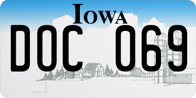 IA license plate DOC069