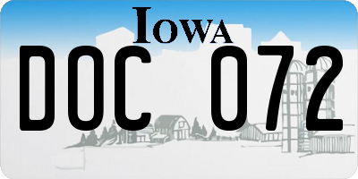 IA license plate DOC072