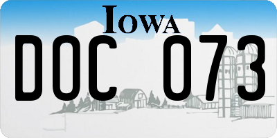 IA license plate DOC073