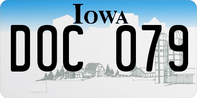 IA license plate DOC079