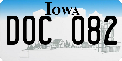 IA license plate DOC082